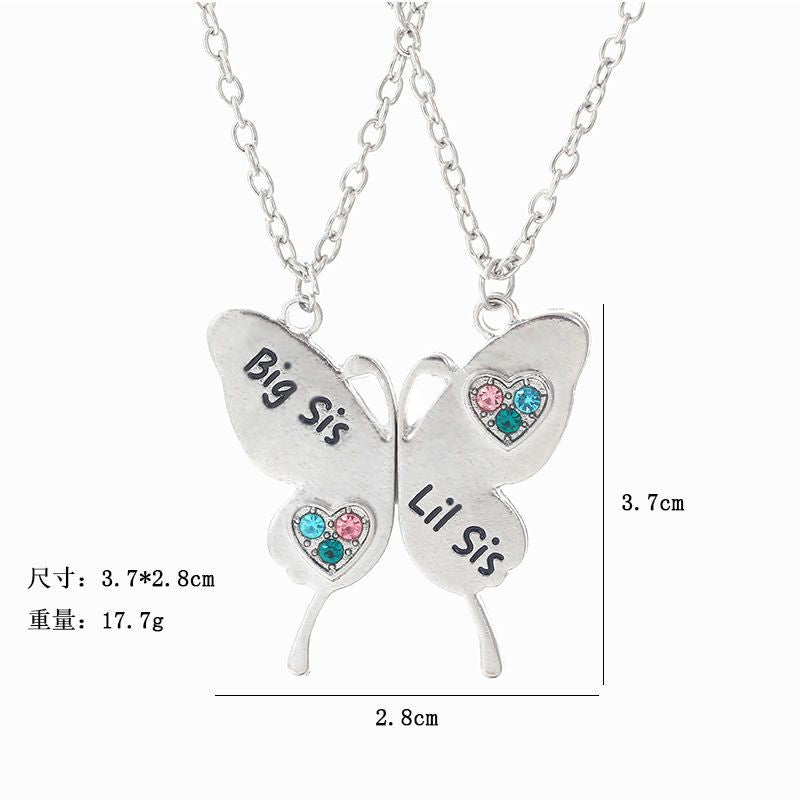 Wholesale Good Friends Two People Splicing Hamburger Love Alloy Necklace